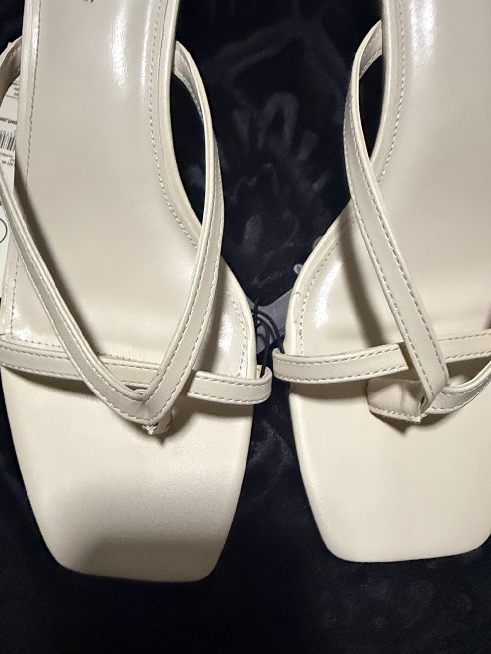 No Boundaries Cream Square-Toe Strappy Slide Sandals - Picture 6 of 8